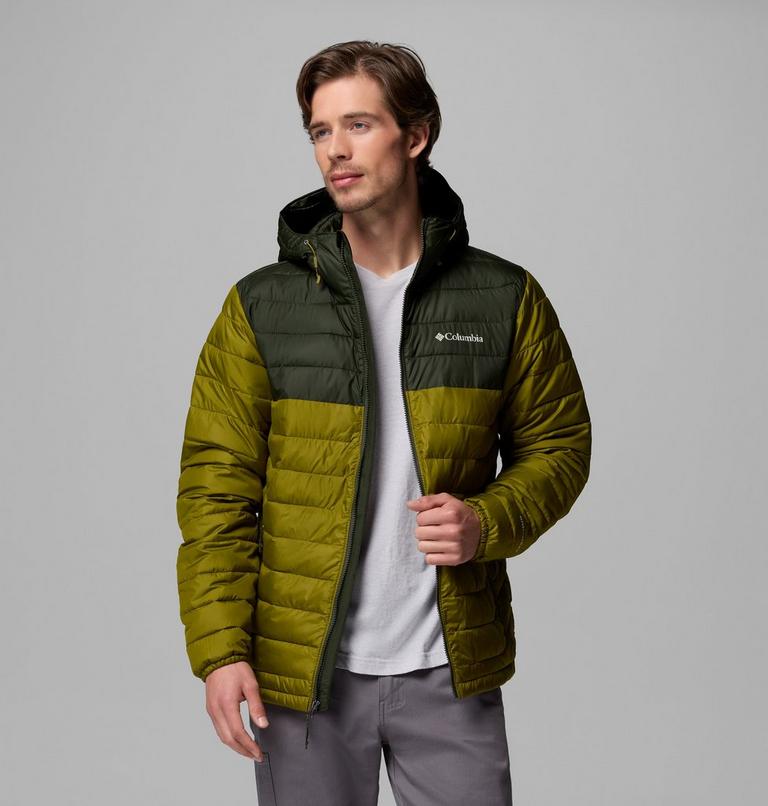 Men&rsquo;s Powder Lite II Hooded Insulated Jacket, Color: Mossy Green, Greenscape, image 5
