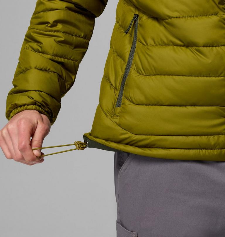 Men&rsquo;s Powder Lite II Hooded Insulated Jacket, Color: Mossy Green, Greenscape, image 8