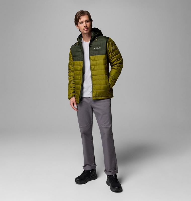 Men&rsquo;s Powder Lite II Hooded Insulated Jacket, Color: Mossy Green, Greenscape, image 2