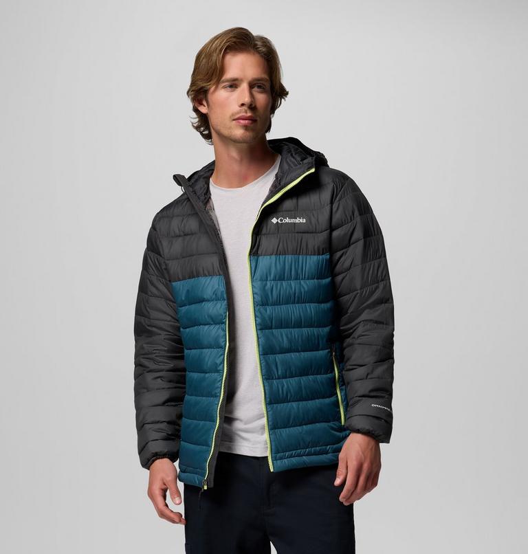 Men’s Powder Lite II Hooded Insulated Jacket, Color: Everblue, Shark, image 5