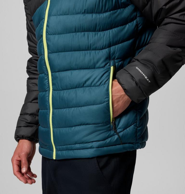 Men’s Powder Lite II Hooded Insulated Jacket, Color: Everblue, Shark, image 8