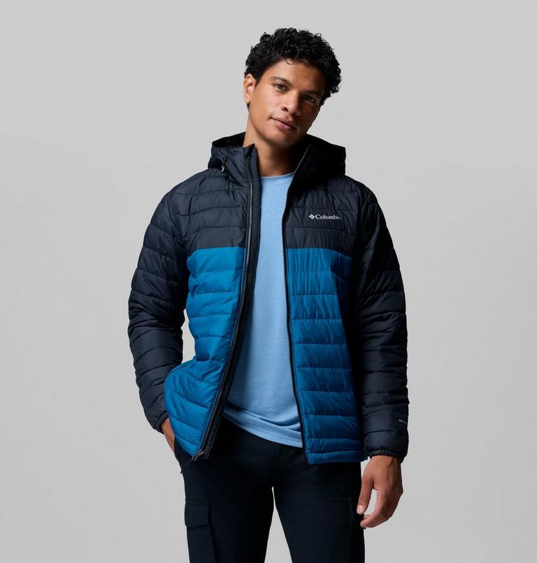 Men&rsquo;s Powder Lite II Hooded Insulated Jacket, Color: Phoenix Blue, Black, image 5