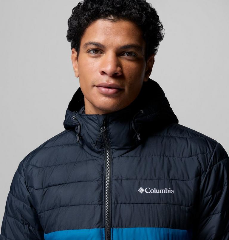 Men&rsquo;s Powder Lite II Hooded Insulated Jacket, Color: Phoenix Blue, Black, image 7