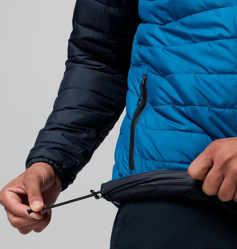 Men&rsquo;s Powder Lite II Hooded Insulated Jacket, Color: Phoenix Blue, Black, image 8