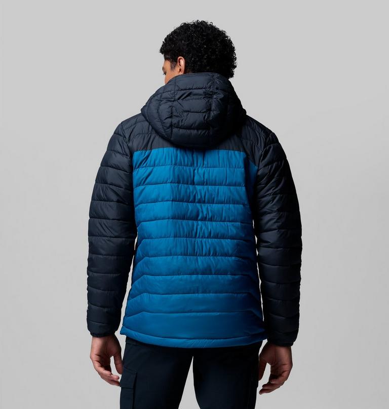 Men&rsquo;s Powder Lite II Hooded Insulated Jacket, Color: Phoenix Blue, Black, image 3