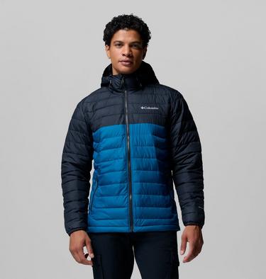 Men&rsquo;s Powder Lite II Hooded Insulated Jacket, Color: Phoenix Blue, Black, image 11