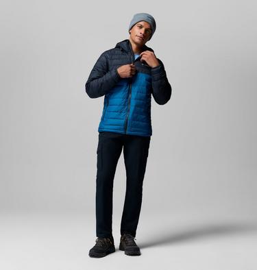 Men&rsquo;s Powder Lite II Hooded Insulated Jacket, Color: Phoenix Blue, Black, image 12