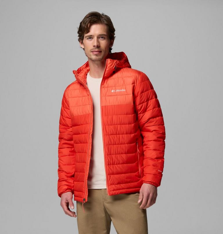 Men&rsquo;s Powder Lite II Hooded Insulated Jacket, Color: Super Sonic, Zing, image 5