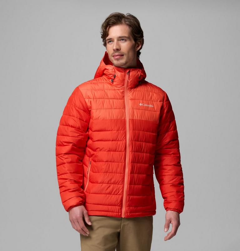 Men&rsquo;s Powder Lite II Hooded Insulated Jacket, Color: Super Sonic, Zing, image 1