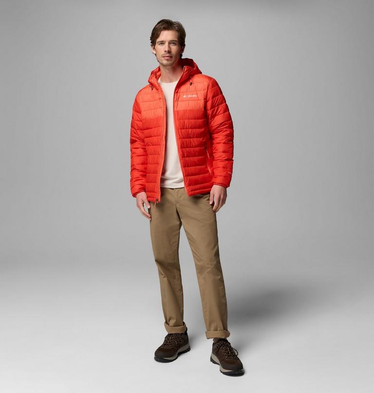 Men&rsquo;s Powder Lite II Hooded Insulated Jacket, Color: Super Sonic, Zing, image 2