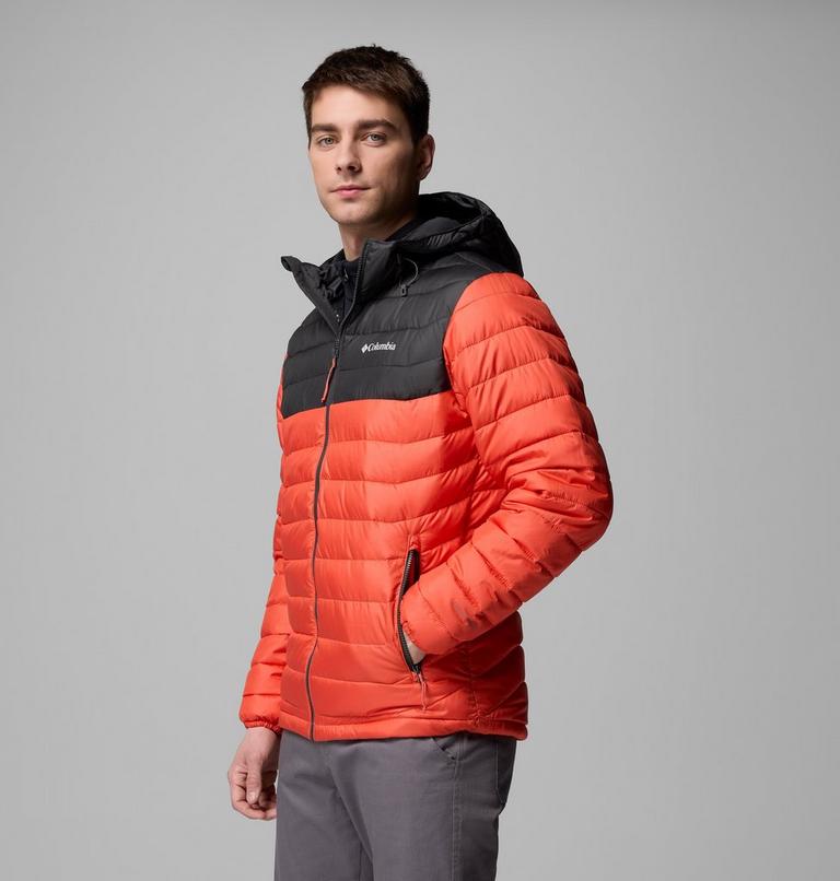 Men’s Powder Lite II Hooded Insulated Jacket, Color: Zing, Shark, image 4
