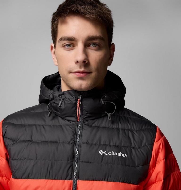 Men’s Powder Lite II Hooded Insulated Jacket, Color: Zing, Shark, image 5