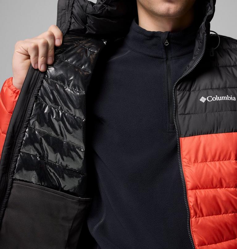 Men’s Powder Lite II Hooded Insulated Jacket, Color: Zing, Shark, image 6