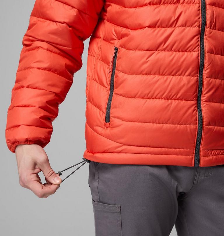 Men’s Powder Lite II Hooded Insulated Jacket, Color: Zing, Shark, image 7