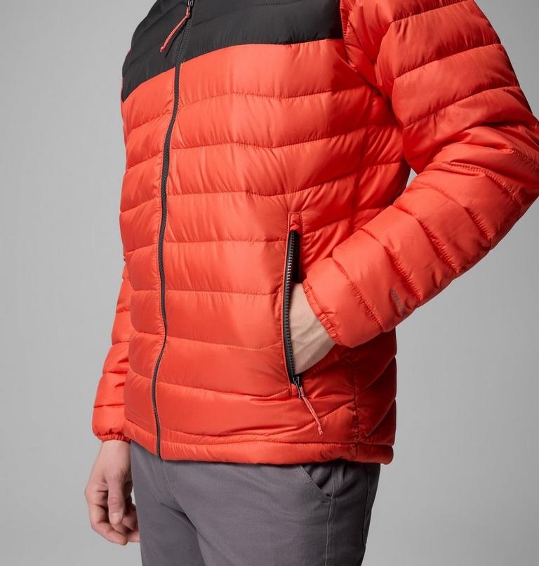 Men’s Powder Lite II Hooded Insulated Jacket, Color: Zing, Shark, image 8