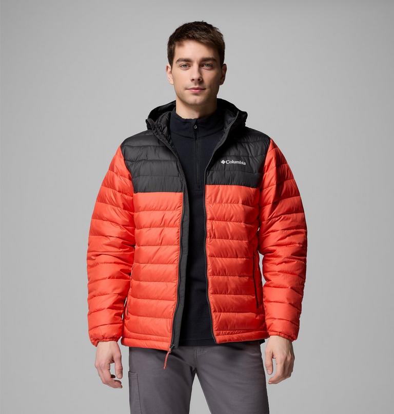 Men’s Powder Lite II Hooded Insulated Jacket, Color: Zing, Shark, image 9