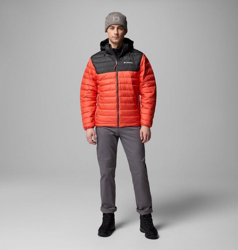 Men’s Powder Lite II Hooded Insulated Jacket, Color: Zing, Shark, image 2