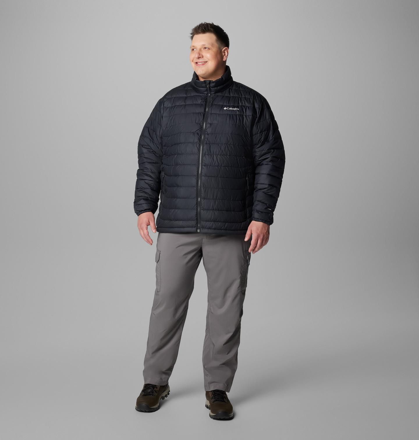 Мужская куртка Columbia Powder Lite II Jacket - Big, цвет: Чёрный, вариант 1 — фото 3