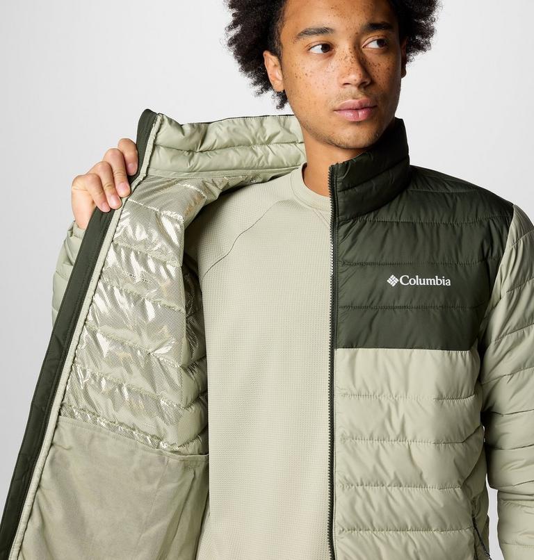 Men’s Powder Lite II Insulated Jacket, Color: Safari, Greenscape, image 6