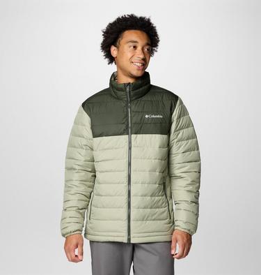 Men’s Powder Lite II Insulated Jacket, Color: Safari, Greenscape, image 19