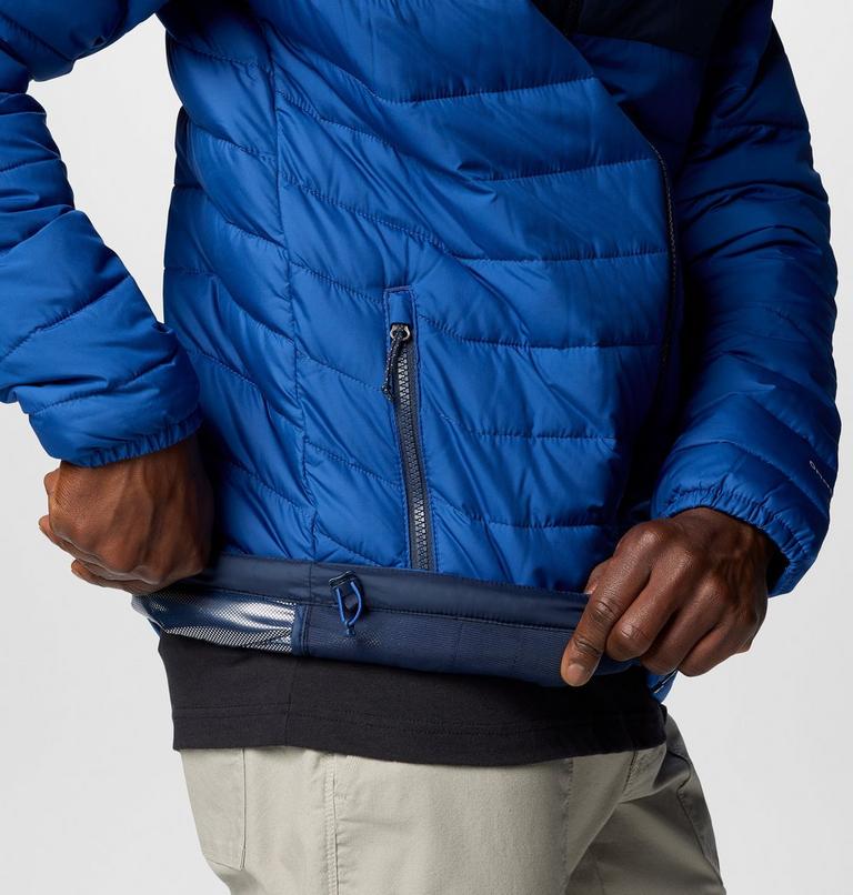 Men’s Powder Lite II Insulated Jacket, Color: Mountain Blue, Collegiate Navy, image 7