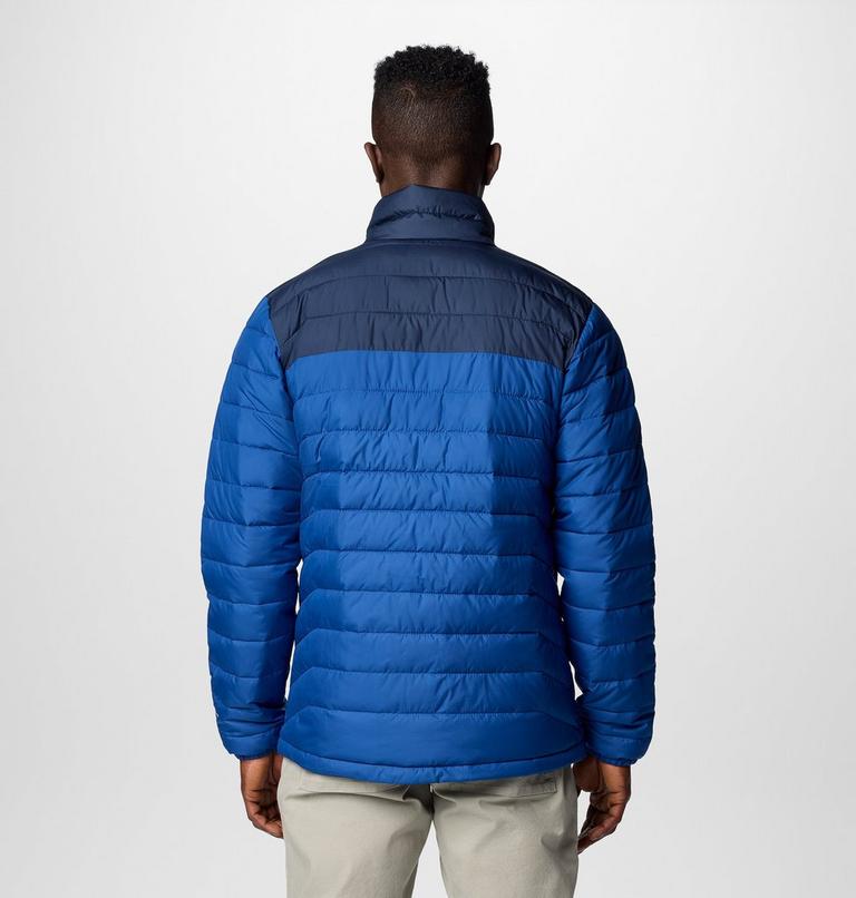 Men’s Powder Lite II Insulated Jacket, Color: Mountain Blue, Collegiate Navy, image 2
