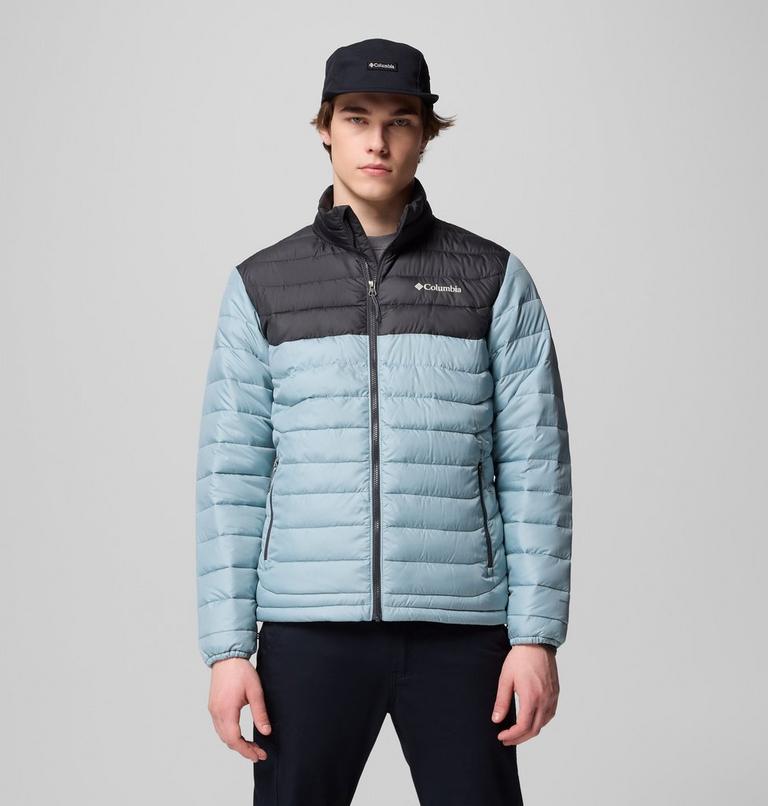 Men’s Powder Lite II Insulated Jacket, Color: Crushed Blue, Shark, image 1