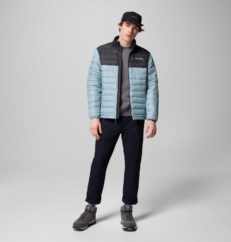 Men’s Powder Lite II Insulated Jacket, Color: Crushed Blue, Shark, image 2