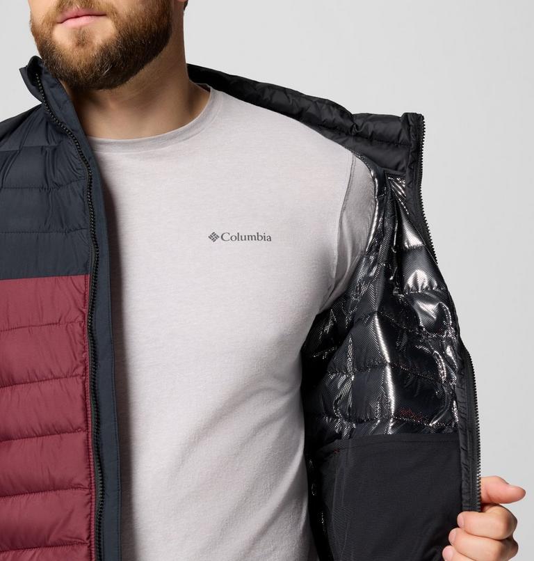 Men’s Powder Lite II Insulated Jacket, Color: Rich Wine, Black, image 6