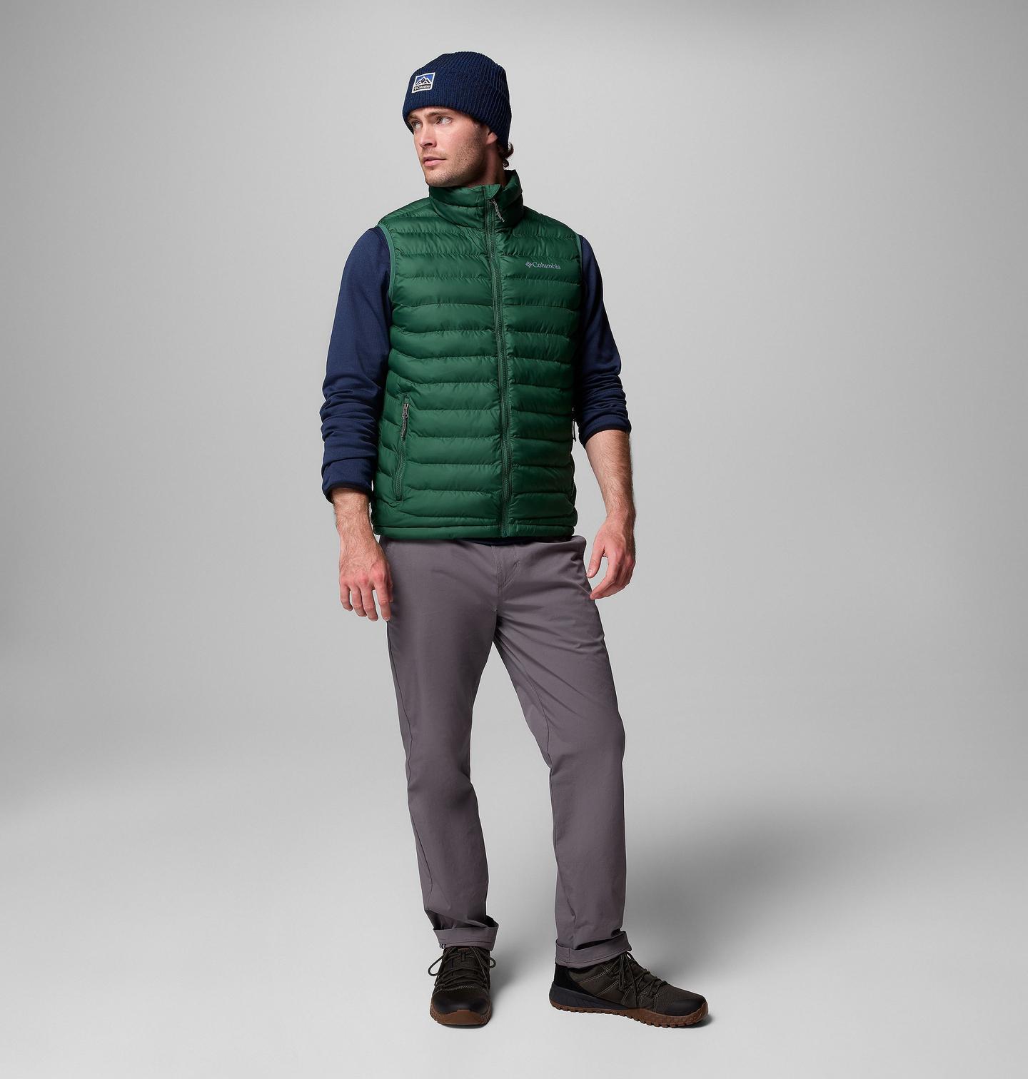 Мужской жилет Columbia Powder Lite II Vest, цвет: Тёмно-зелёный — фото 2