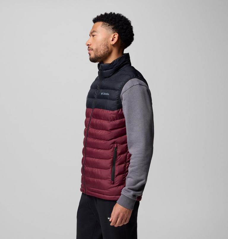 Men's Powder Lite II Insulated Vest, Color: Rich Wine, Black, image 4