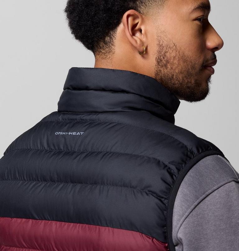 Men's Powder Lite II Insulated Vest, Color: Rich Wine, Black, image 6