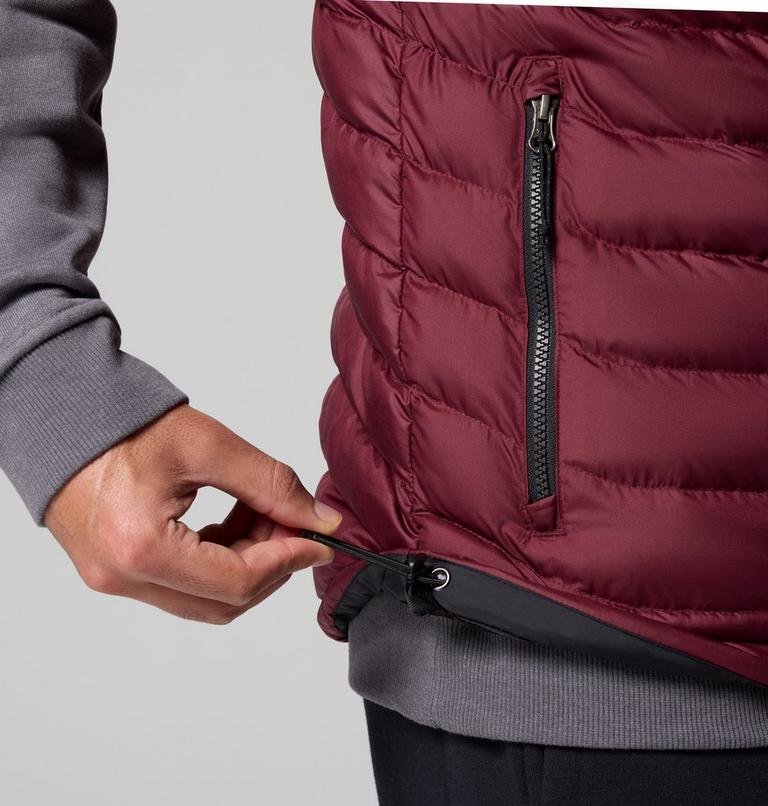 Men's Powder Lite II Insulated Vest, Color: Rich Wine, Black, image 8