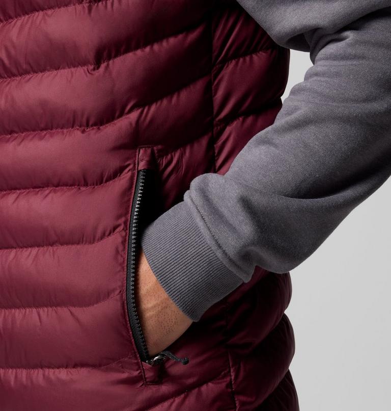 Men's Powder Lite II Insulated Vest, Color: Rich Wine, Black, image 9