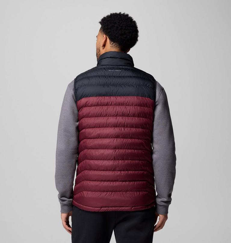 Men's Powder Lite II Insulated Vest, Color: Rich Wine, Black, image 3
