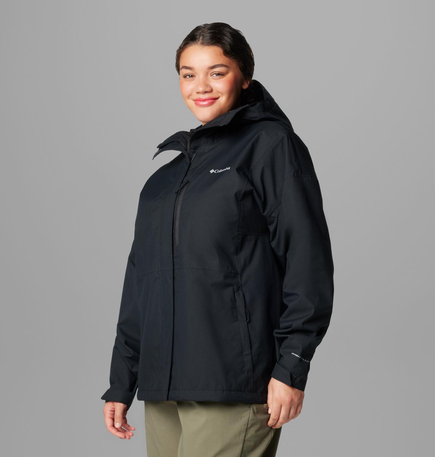 Женская куртка Columbia Hikebound II Rain Jacket - Plus Size, цвет: Чёрный — фото 4
