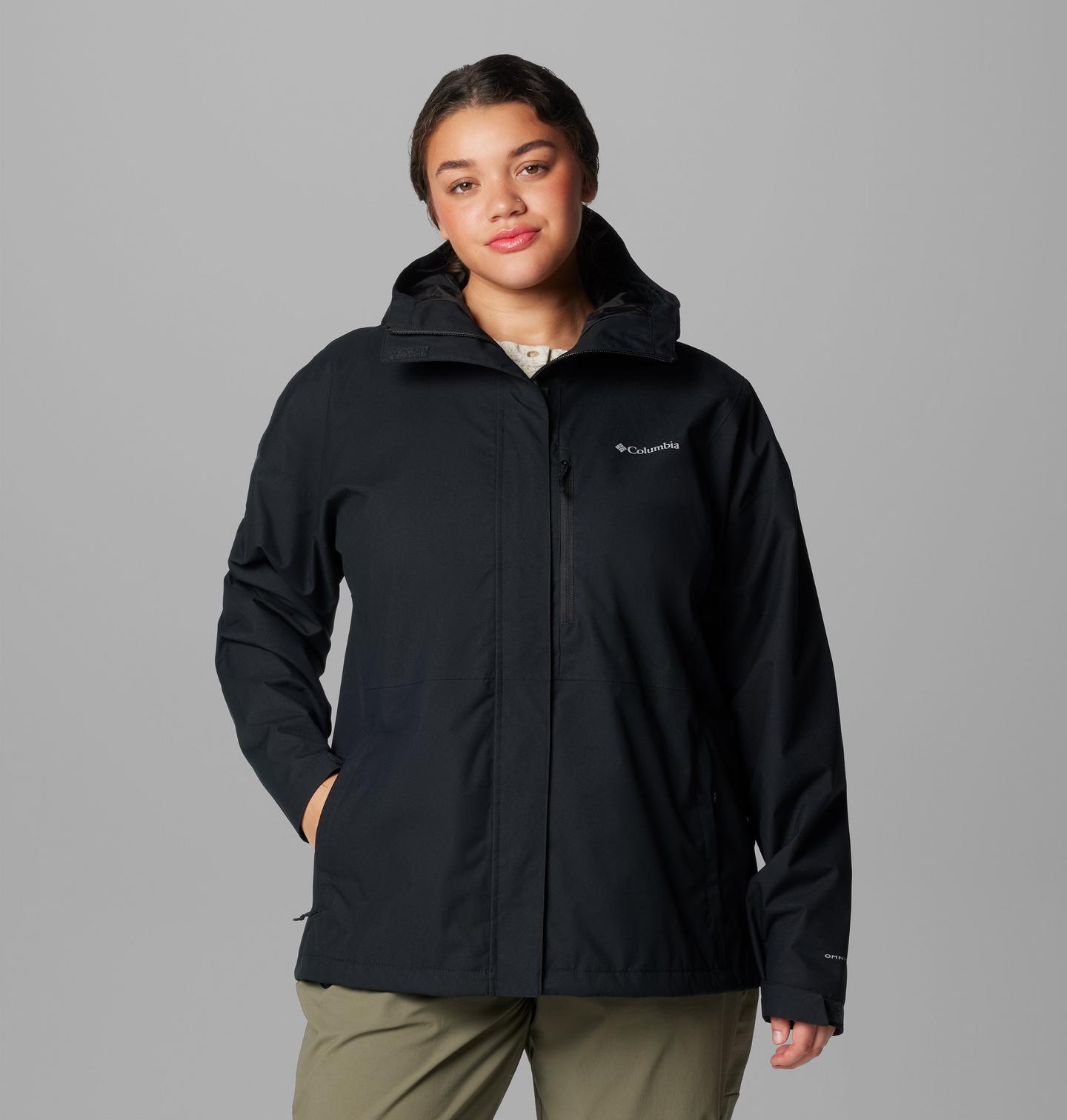 Женская куртка Columbia Hikebound II Rain Jacket - Plus Size, цвет: Чёрный — фото 1