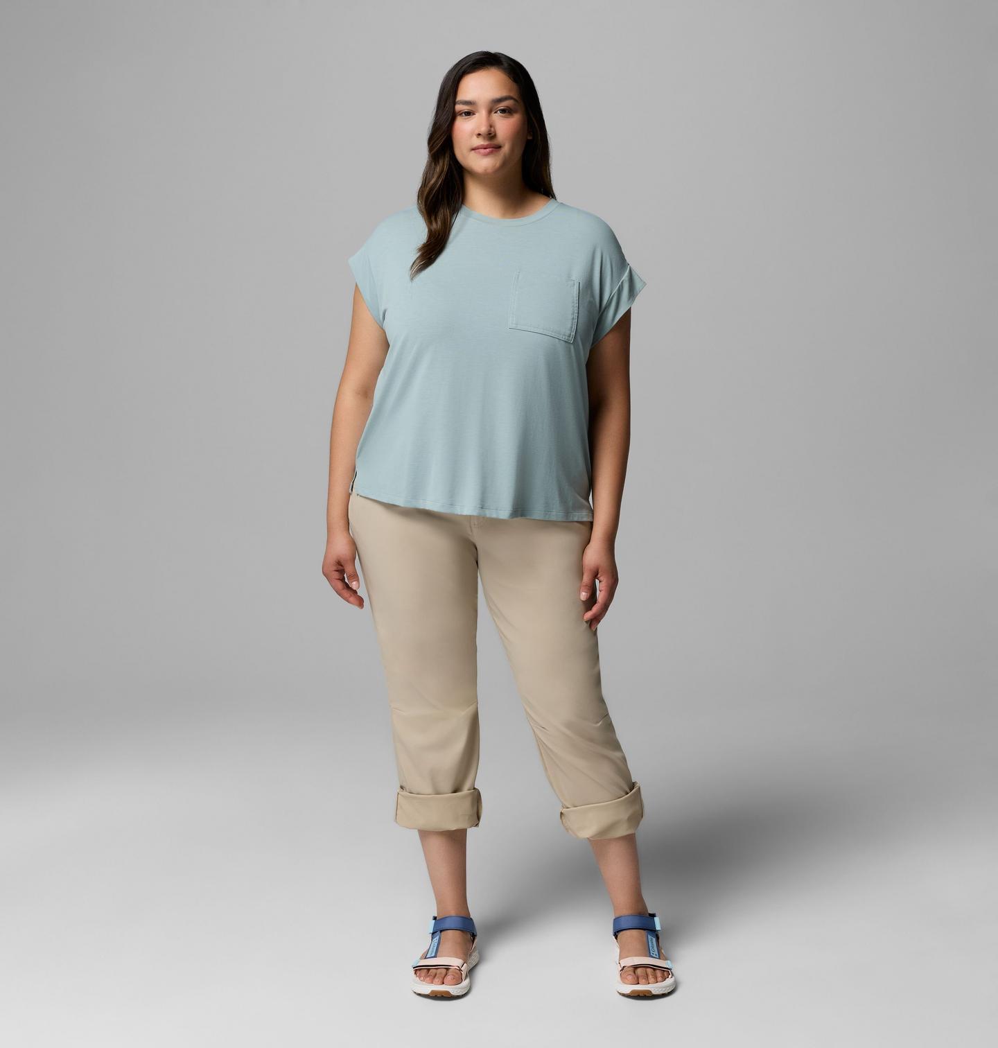 Женские брюки Columbia Leslie Falls Pants II - Plus Size, цвет: Серо-бежевый, вариант 1 — фото 2