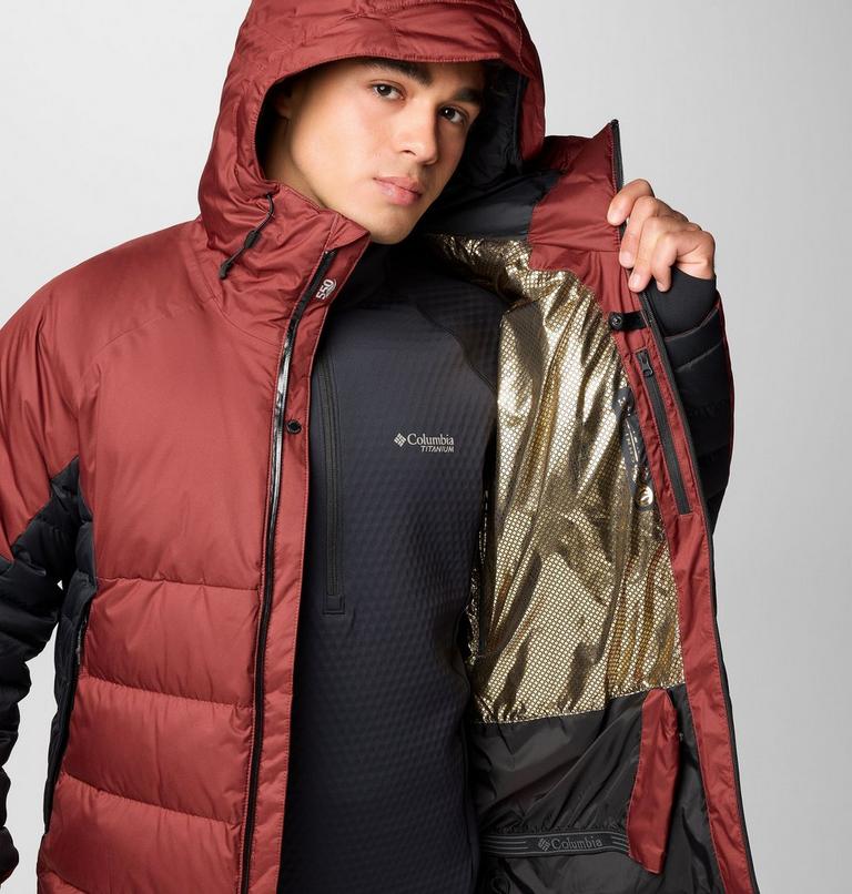 Men's Roaring Fork II Waterproof Down Ski Jacket, Color: Spice, Black, image 7