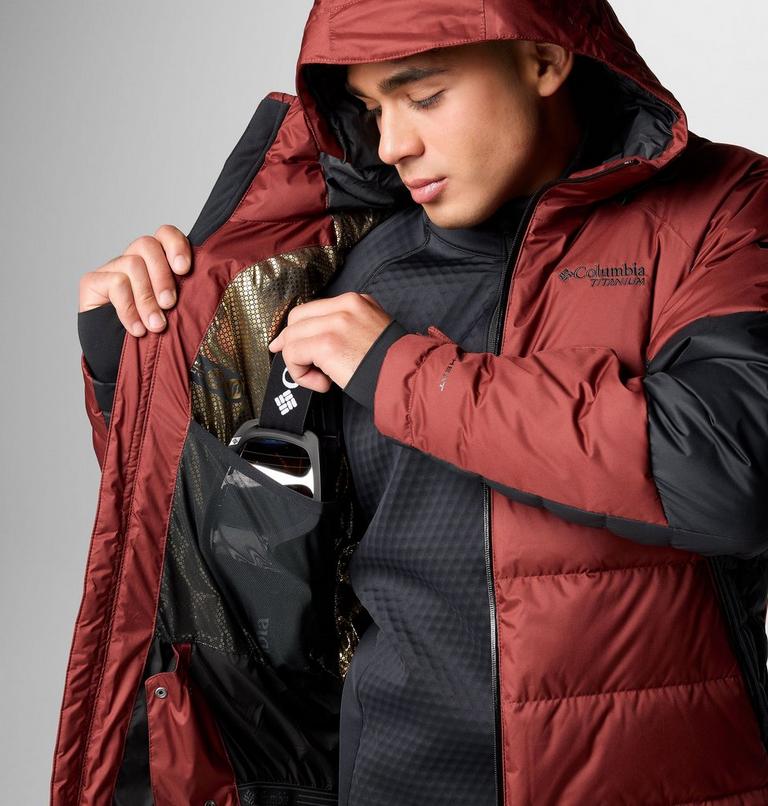 Men's Roaring Fork II Waterproof Down Ski Jacket, Color: Spice, Black, image 10