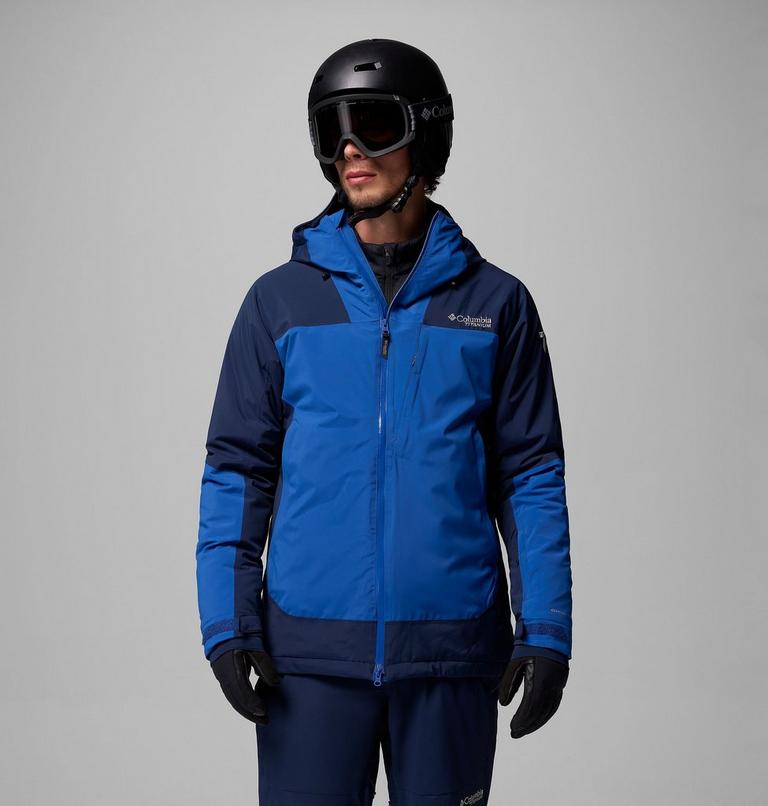 Men's Cirque Bowl Waterproof Insulated Ski Jacket, Color: Collegiate Navy, Mountain Blue, image 1