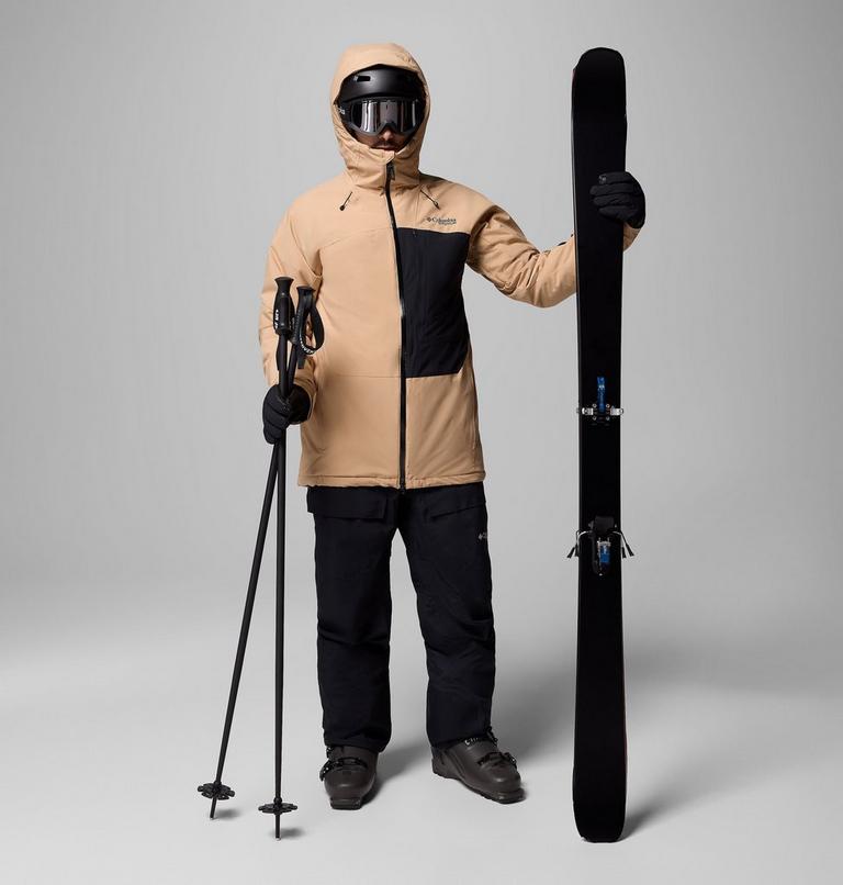 Men's Winter District III Waterproof Ski Jacket, Color: Canoe, Black, image 2