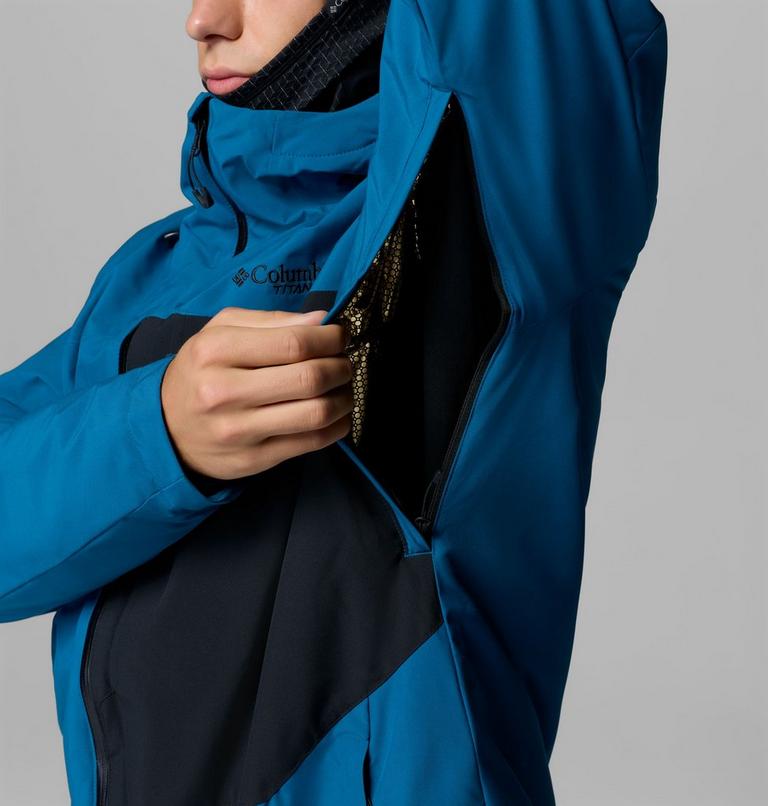 Men's Winter District III Waterproof Ski Jacket, Color: Phoenix Blue, Black, image 11