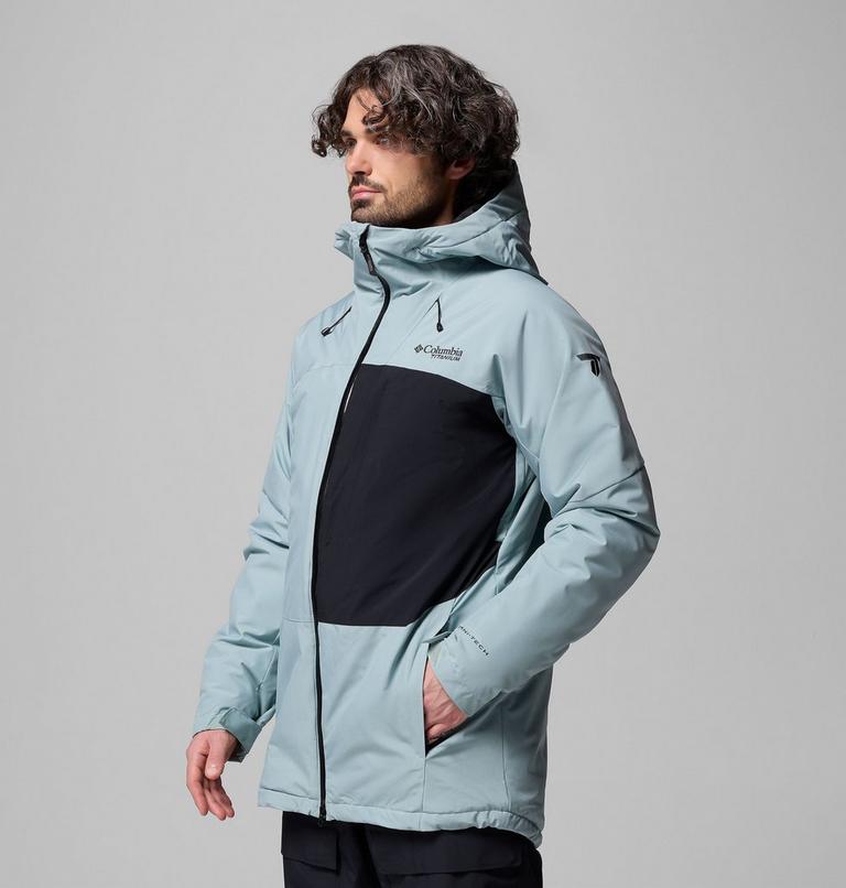 Men's Winter District III Waterproof Ski Jacket, Color: Crushed Blue, Black, image 4