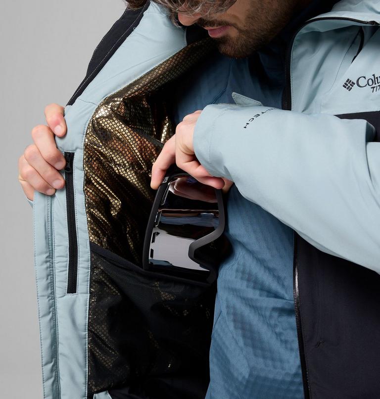 Men's Winter District III Waterproof Ski Jacket, Color: Crushed Blue, Black, image 5