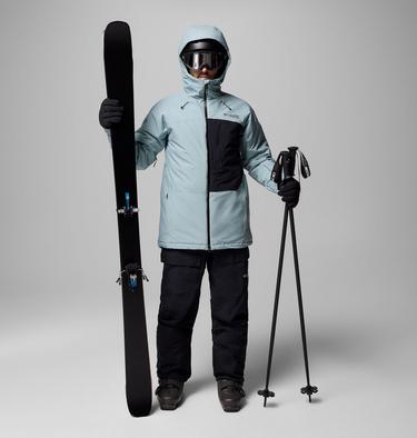 Men's Winter District III Waterproof Ski Jacket, Color: Crushed Blue, Black, image 2