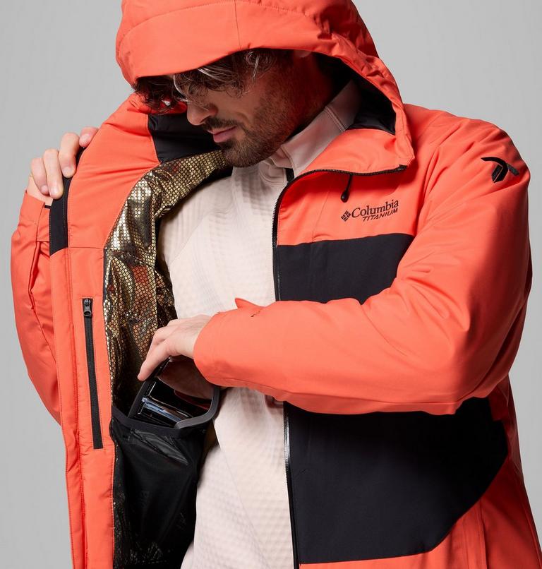 Men's Winter District III Waterproof Ski Jacket, Color: Zing, Black, image 5