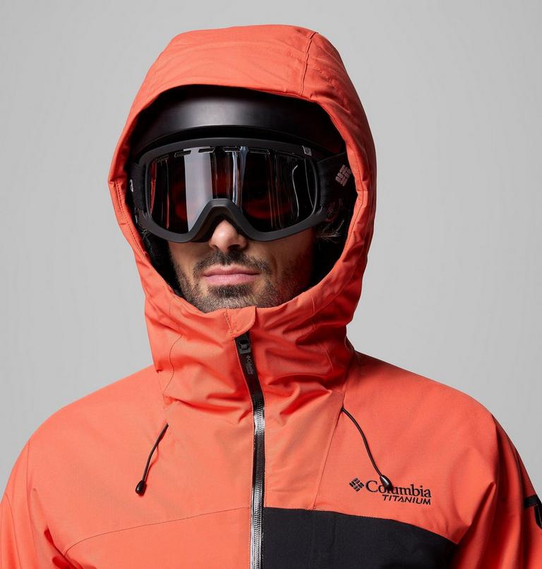 Men's Winter District III Waterproof Ski Jacket, Color: Zing, Black, image 8