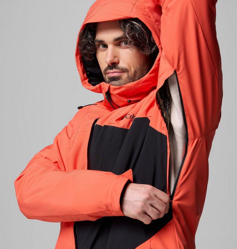 Men's Winter District III Waterproof Ski Jacket, Color: Zing, Black, image 9