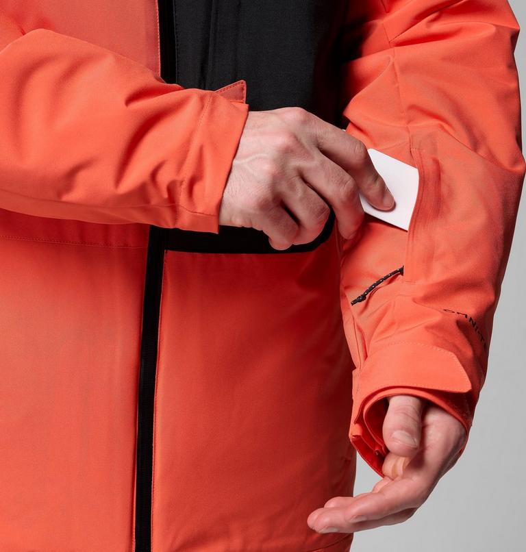 Men's Winter District III Waterproof Ski Jacket, Color: Zing, Black, image 10